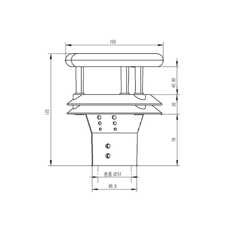 风力发电风向变送器产品尺寸图